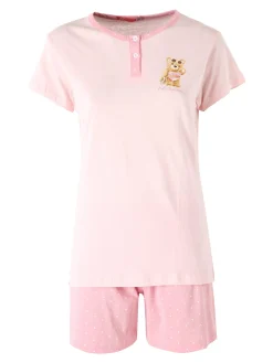 A Sette Pigiama corto da donna in cotone - rosa