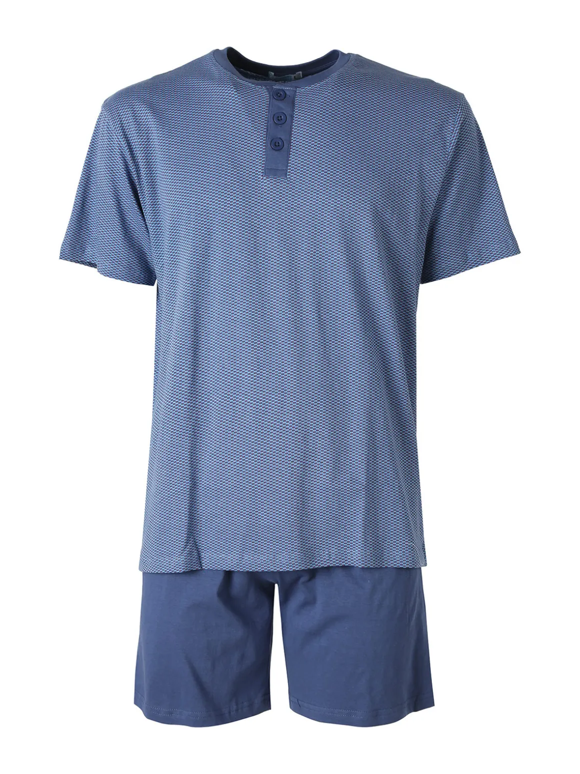 A Sette Pigiama corto da uomo in cotone - blu