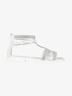 Asso Sandali intrecciati da ragazza con strass