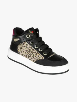 Asso Sneakers alte da ragazza con lacci e zip - nero