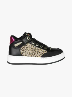 Asso Sneakers alte da ragazza con lacci e zip - nero
