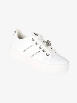Asso Sneakers gioiello da ragazza con lacci e zip - bianco