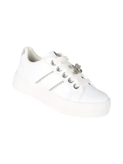 Asso Sneakers gioiello da ragazza con lacci e zip - bianco