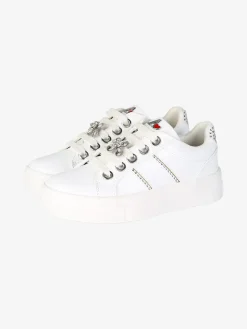 Asso Sneakers gioiello da ragazza con lacci e zip - bianco