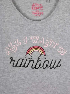 Athl Dpt Canotta in cotone con scritte e glitter