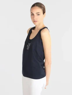 Athl Dpt Canotta sportiva donna con strass