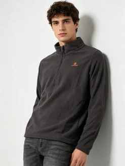 Athl Dpt Felpa da uomo mezza zip in micropile