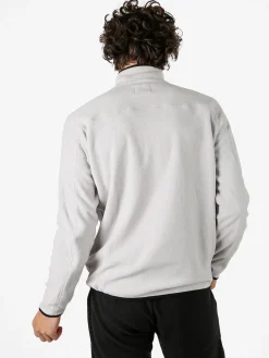 Athl Dpt Felpa da uomo mezza zip in micropile con bordi a contrasto - grigio