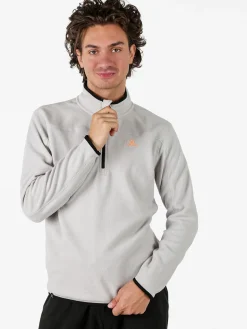 Athl Dpt Felpa da uomo mezza zip in micropile con bordi a contrasto - grigio