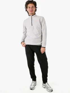 Athl Dpt Felpa da uomo mezza zip in micropile con bordi a contrasto - grigio