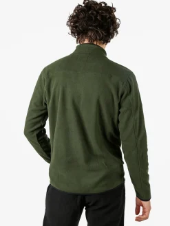 Athl Dpt Felpa da uomo mezza zip in micropile con bordi a contrasto - verde