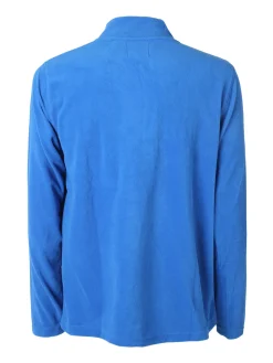 Athl Dpt Felpa da uomo mezza zip in micropile - blu