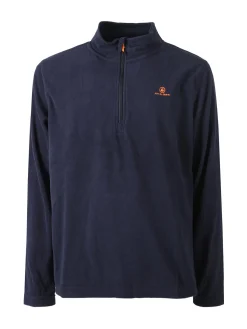 Athl Dpt Felpa da uomo mezza zip in micropile - blu scuro