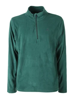 Athl Dpt Felpa da uomo mezza zip in micropile con bordi a contrasto - cielo