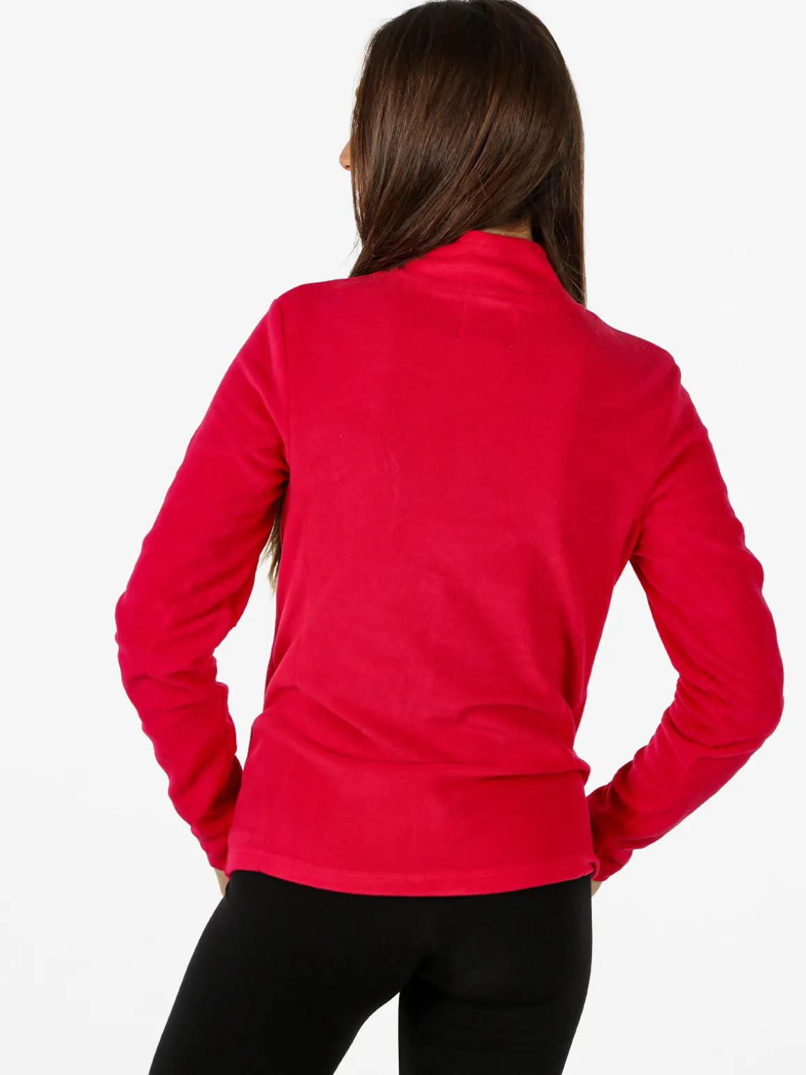 Athl Dpt Felpa donna full zip in micropile - fragola