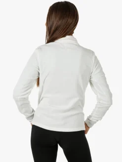 Athl Dpt Felpa donna full zip in micropile - bianco