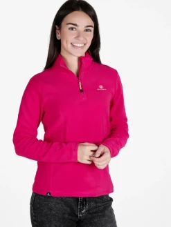 Athl Dpt Felpa donna in micropile mezza zip