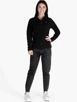 Athl Dpt Felpa donna in micropile mezza zip