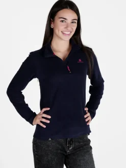 Athl Dpt Felpa donna in micropile mezza zip