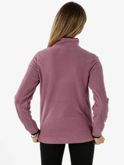Athl Dpt Felpa donna mezza zip in micropile - lilla