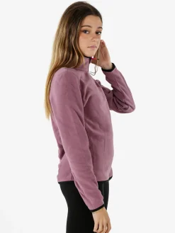 Athl Dpt Felpa donna mezza zip in micropile - lilla