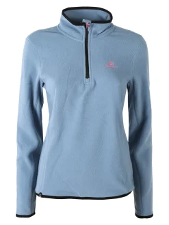 Athl Dpt Felpa donna mezza zip in micropile - bianco