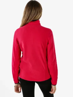 Athl Dpt Felpa donna mezza zip in micropile - fragola