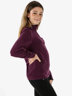 Athl Dpt Felpa donna mezza zip in micropile - viola