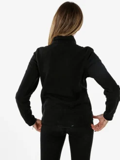 Athl Dpt Felpa donna mezza zip in micropile - nero