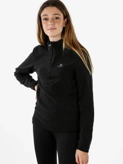 Athl Dpt Felpa donna mezza zip in micropile - nero