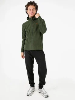 Athl Dpt Felpa uomo con cappuccio e zip in micropile - militare