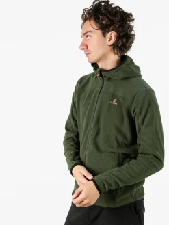 Athl Dpt Felpa uomo con cappuccio e zip in micropile - militare