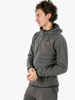 Athl Dpt Felpa uomo con cappuccio e zip in micropile - antracite