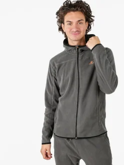 Athl Dpt Felpa uomo con cappuccio e zip in micropile - antracite