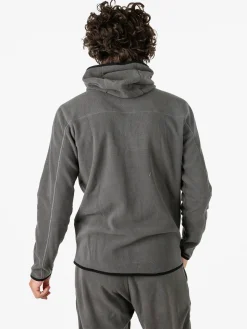 Athl Dpt Felpa uomo con cappuccio e zip in micropile - antracite