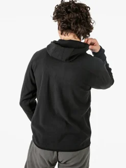 Athl Dpt Felpa uomo con cappuccio e zip in micropile - nero