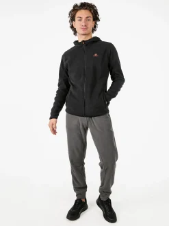 Athl Dpt Felpa uomo con cappuccio e zip in micropile - nero