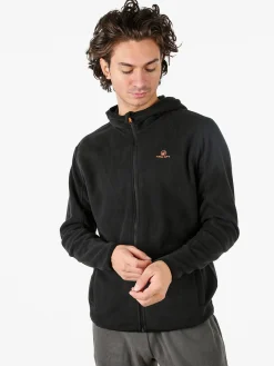 Athl Dpt Felpa uomo con cappuccio e zip in micropile - nero