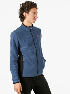 Athl Dpt Felpa uomo full zip in micropile con bordi a contrasto - cielo