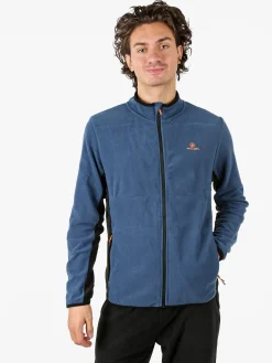 Athl Dpt Felpa uomo full zip in micropile con bordi a contrasto - cielo