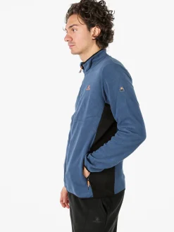 Athl Dpt Felpa uomo full zip in micropile con bordi a contrasto - cielo