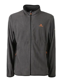 Athl Dpt Felpa uomo full zip in micropile con bordi a contrasto - antracite
