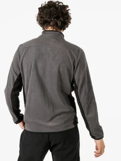 Athl Dpt Felpa uomo full zip in micropile con bordi a contrasto - antracite