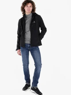 Athl Dpt Giacca impermeabile da uomo con cappuccio e interno in pile