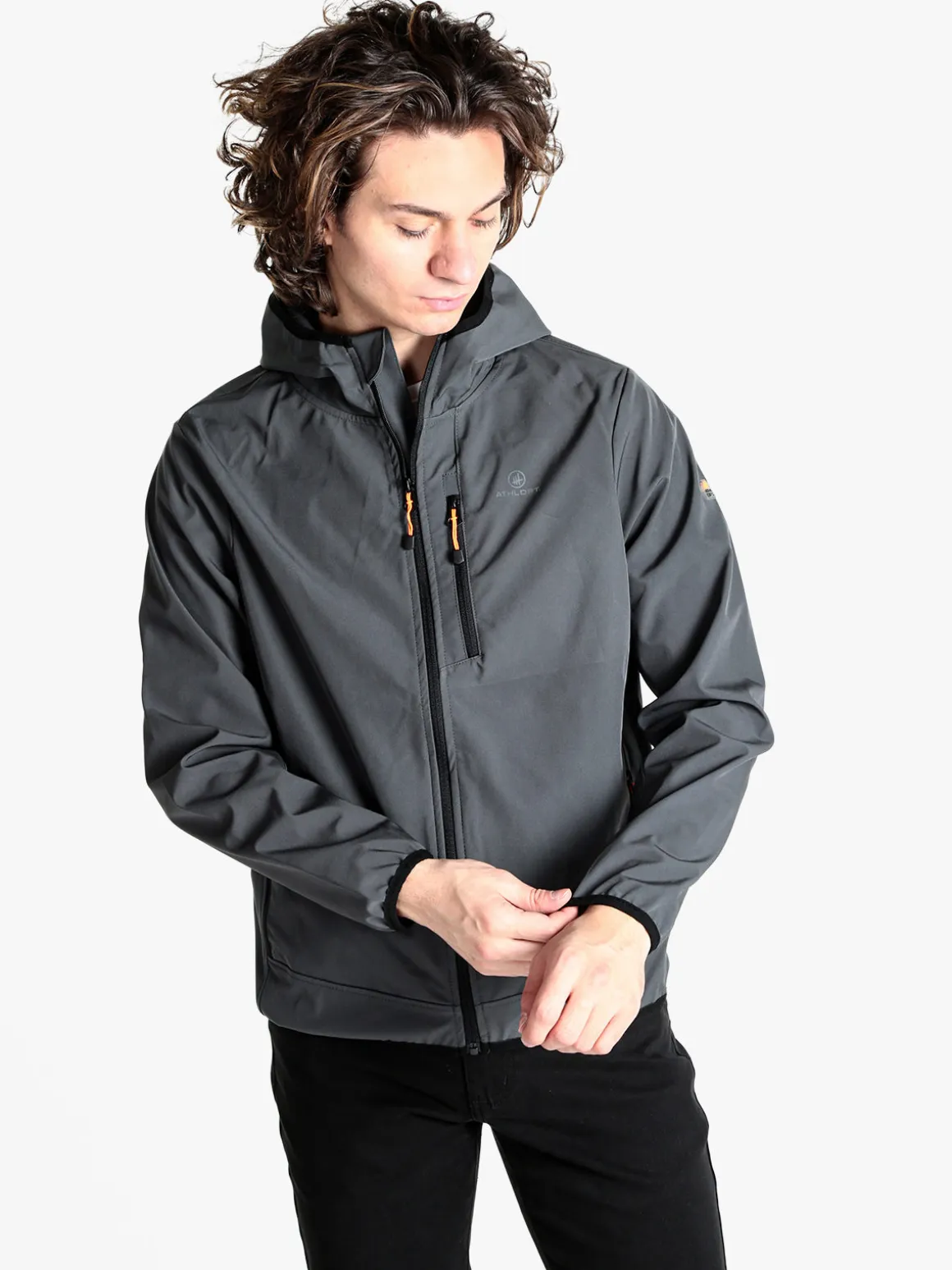 Athl Dpt Giacca sportiva da uomo impermeabile con cappuccio e zip
