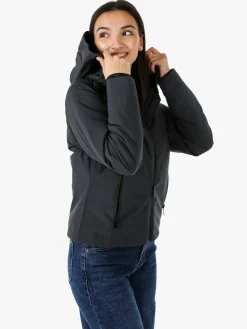 Athl Dpt Giubbotto donna impermeabile con cappuccio e zip - blu scuro