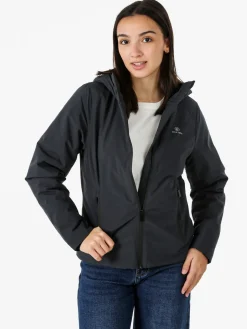 Athl Dpt Giubbotto donna impermeabile con cappuccio e zip - blu scuro