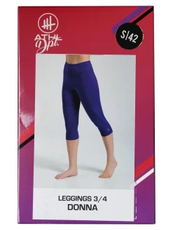 Athl Dpt Leggings donna tre quarti sportivi elasticizzati - viola