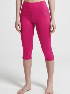Athl Dpt Leggings donna tre quarti sportivi elasticizzati - fucsia