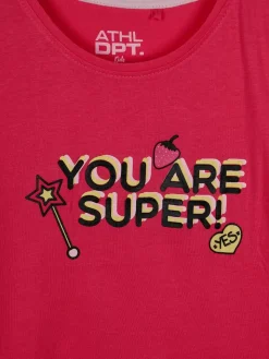 Athl Dpt T-shirt con scritta e glitter
